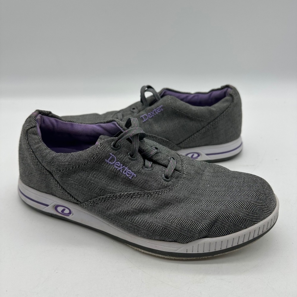 Dexter‎ Kerrie B4271-5 Women Size 7.5 Grey Herringbone Slide-Rite Bowling Shoes